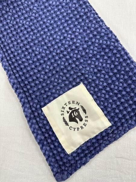 16C (Sixteen Cypress) Cotton Waffle Stable Towel, Indigo