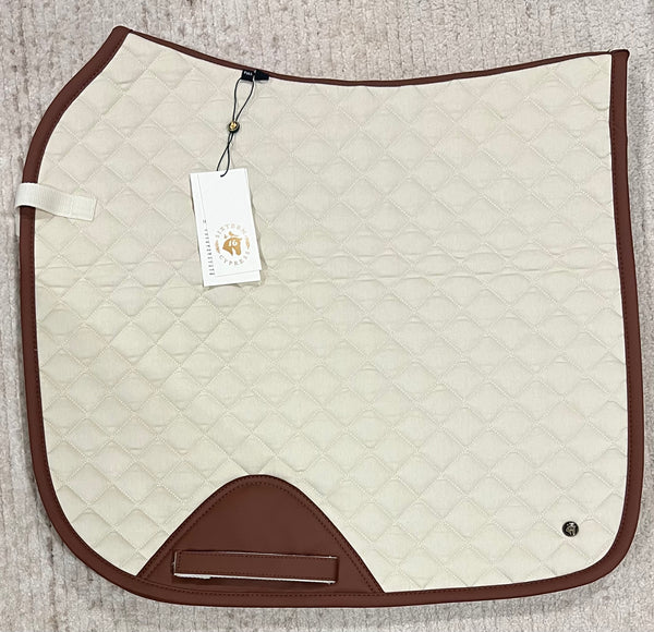 16C (Sixteen Cypress) Dressage Saddle Pad - Pearl & Cognac