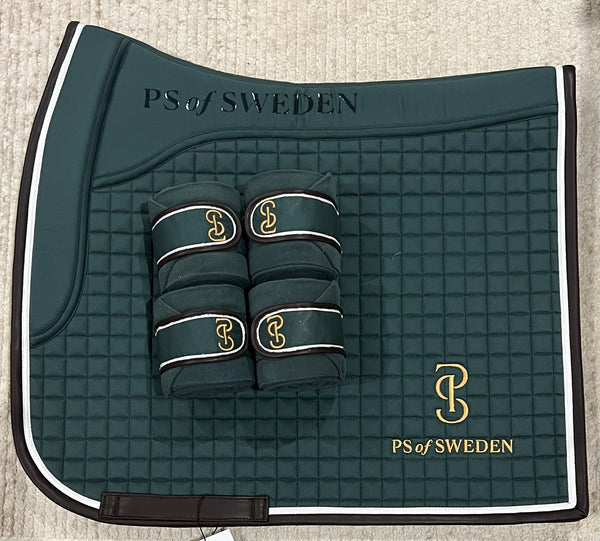 PS of Sweden Set - Elite Edge Saddle Pad Dressage & Polos - Storm blue