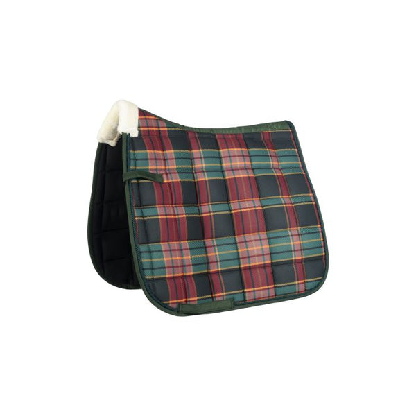 HKM Cambridge Dressage Saddle Pad - Dark Green Checked No