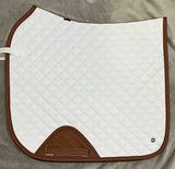 16C (Sixteen Cypress) Dressage Saddle Pad - White & Cognac
