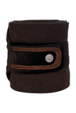 HKM Mellow Velvet Set - Dark Brown - Dressage Saddle Pad/Fleece Bandages