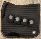 HKM Performance Set - Dressage Saddle Pad/Fleece Bandages - Black