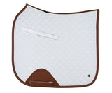 16C (Sixteen Cypress) Dressage Saddle Pad - White & Cognac