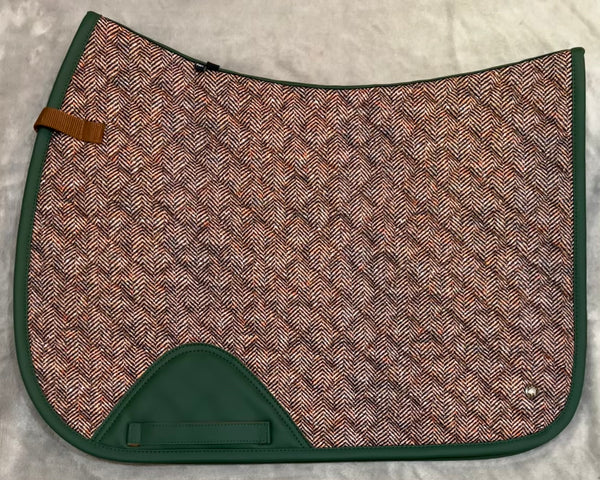 16C (Sixteen Cypress) Jump Cut Saddle Pad - Herringbone & Hunter Green